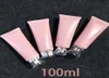 100 ml plastic squeeze fles roze zachte buis cosmetisch gezicht lotion cr￨me leeg 30 pcs2331727