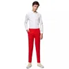 Costumes pour hommes solide rouge adolescents garçons Slim Blazer pantalon sur mesure jeune homme deux boutons fête manteau de bal/mariage tenues de soirée tenues de jeunesse