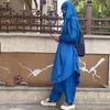 Vêtements ethniques Ramadan Musulman Femmes À Capuche Long Khimar Paryer Vêtement 2 Pièces Ensemble Abaya Jupe Couverture Complète Islamique Jelaba Femme Musulman