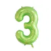 Décoration de fête 1 pièces 40 pouces vert feuille numéro ballons numérique hélium Globos bébé douche anniversaire mariage fournitures fête