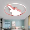 Luzes de teto Lâmpada de personalidade Design infantil quarto Led Guitar Room Light Boy Girl Pink Blue Creative Lamplb32611