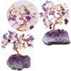 Smyckespåsar Tumbeelluwa Crystal Money Tree Natural Amethyst Cluster Base Bonsai Figurine for Wealth and Luck Home Decor 3.5-4.7 "