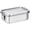 Dinnerware Sets Stainless Steel Lunch Container With Lock Clips And Leakproof Design 800ML Bento Boxes For Kids Or Adults-