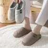 Slippers Cotton For Autumn And Winter.Lovers Indoor Home Anti - Slip Thick Bottom.To Keep Warm.Bag Heel Hair Slipper Man