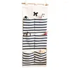 Storage Boxes Stripe Print Good Washable Organizer Pouch Long-lasting Wall Mounted For Home