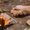 Din sets sets BBQ Roasting Sticks roestvrijstalen camping grill vorken houten handgreep hoge temperatuur weerstandskampvuur accessoires
