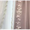 Cortina leite taro roxo de veludo bordado de veludo bordado de luxo quarto de luxo quarto acabado sombreamento personalizado