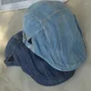 Basker mode cowboy hattar för män retro denim sboy women hatt unisex casual bomull basker hip hop flat casquette gorras mössor