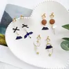 Boucles d'oreilles arrière Fil Perle Animal Bird Magpie Clip sans piercing long pourrait Blue Mountain Fuji San Clips sans percé