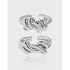 Cluster Rings Korean Ins Cold Wind Niche Design Heavy Industry Personality Simple Multilayer Winding Knot S925 Sterling Silver Ring Female