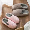 Slippers Cotton For Autumn And Winter.Lovers Indoor Home Anti - Slip Thick Bottom.To Keep Warm.Bag Heel Hair Slipper Man