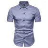 Camisas casuales para hombres Diseño de moda pura de manga corta para hombres con cuello cruzado transfronterizo DC17