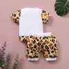 Ensembles de vêtements Été Bébé Garçon Fille Vêtements Ensemble Né Enfants Enfant En Bas Âge Garçons Filles Imprimé Léopard Top Shorts Costume