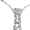 Cravatte da donna Glitter finto cristallo strass Cravatta Collana di gioielli con diamanti di lusso Collare con catena regolabile Club per banchetti di nozze