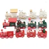 Christmas Decorations 4 Knots Wooden Train Merry Ornaments For Home Navidad 2023 Xmas Gifts Year