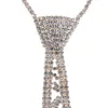 Cravatte da donna Glitter finto cristallo strass Cravatta Collana di gioielli con diamanti di lusso Collare con catena regolabile Club per banchetti di nozze