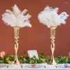 Candle Holders IMUWEN Gold Flower Vase Table Centerpiece Event Rack Road Lead Wedding Decor IM1105