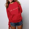 Sweats à capuche pour femmes Sweatshirts Mode Femmes Lettres AMIS Imprimé Manches Longues Sweat À Capuche Dames Slouch Pull Jumper Tops Plus S
