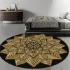 Carpets Home Accessories For Bedroom Ethnic Style Printed Round Carpet Golden Geometric Pattern Living Room Decor Rugs Area Rug