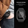 Smarta remmar för Apple Watch Series 12345678SE TPU robusta band och fallskydd med härdad glasklocka Byte Tillbehör 44mm 45mm