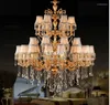 Candelabros Europeo Dorado D108cm 30L Venta al por mayor Modern Clear K9 Crystal Chandelier E14 LED D