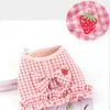 Hondenkragen schattig harnas riem set backpack plaid print vlinder ademende mesh huisdier voor bichon teddy katten vest accessoires