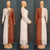 Etniska kläder ensemble femme musulmane eid mubarak abayas 3d blommor chiffong klänning inre 2 datorer set djellaba kvinnor dubai turkiska robesethni