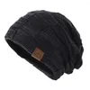 Beretten chique beanie hoed geen run temperament kouddichte pluche voering gebreide elegante streetwear