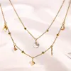 Never Fading Gold Plated Brand Designer Pendants Necklaces Crystal Stainless Steel Letter Choker Pendant Necklace Chain Jewelry Accessories Gifts 1833