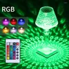 Tischlampen Diamant Kristall Lampe Schlafzimmer Nacht USB wiederaufladbare Bar Touch LED Projektionslicht Nachttisch