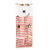 Storage Boxes Stripe Print Good Washable Organizer Pouch Long-lasting Wall Mounted For Home