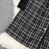 Stehkragen Solide Damen Zweiteilige Hosenkleider Farbe Langarm Strickoberteil Anzug V-Ausschnitt Plaid Einreiher Gürtel Weste Kleid Outfits Set Damen 2 Stück 2023