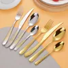 Conjuntos de utensílios de jantar 16pcs talheres portáteis Conjunto