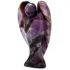 Sachets de bijoux Tumbeelluwa 3 pouces Amethyst Pocket Guardian Angel Figurine Statue Reiki Healing Crystal