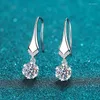 Kolczyki Dangle 5 mm 0,5ct wisiorek Moissanite Dinded the Diamond Test S925 srebrny srebrny biżuteria dla kobiet