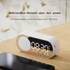 Multifunktion Bluetooth USB LED Display Mirror Digital Alarm Clock Högtalare