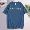 Heren t shirts t-shirts creatieve vrienden brief geprinte tees zomer oversized losse man kleding casual mannelijke slanke t-shirt tops tee