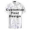 Men's Casual Shirts 2023 Blue Small Leaves 3D Print Custom Man Turn-down Collar Vintage
