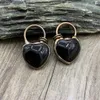 Pendant Necklaces Soldered Bronze Plated Heart Shape Black Agates Onyx Vintage Stone Necklace Pendants Jewelry Making Supplies MY211009Penda