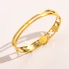 Europe Fashion Style Designer Brand Letter Bracelets Women Bangle Luxury Designer Jewelry Flower 18K Gold Plated Stainless steel Wedding Lovers Gift Bangles