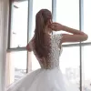 Abiti da sposa eleganti con applicazioni in pizzo Abiti da sposa con strascico staccabile Su misura senza maniche con scollo a V e bottoni Vestido de novia 2022