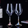 Vingglasögon högkvalitativ kreativ blyfri kristallpremium rött glas stort bägare cup bröllop present set bar party familj drinkware