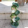 LED extérieure grenouille solaire lumières jardin ornement Figure grenouilles Statue avec lumière pour cour Patio arrière-cour fête décoration