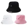 Chapeaux à large bord seau chapeau unisexe pliant chasse pêcheur extérieur casquette Cool fille garçon fer anneau Hiphop solide coton chapeau de soleil