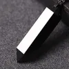 Подвесные ожерелья Черный обсидиан натуральный камень подвески гексагональное призму свитер ожерель