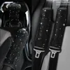 Cubiertas de volante Black Diamond Handbrake Gear Shoulder Cover Rhinestone Grip Car Full