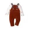 Giyim Setleri Toddler Bebek Erkek Kız Kızlar Giysileri Set Stabiloys Sonbahar Kış Sıcak Uzun Kollu Havuç Ayı Baskı Tahilleri Takım Uygun Bebek