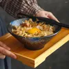 Kommen Japanse stijl keramische ramen bowl retro soep instant noedel anti-scaltende gierstpap keuken tafelgerei