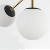 Lustres lustre nordique minimaliste créatif décor lumière lampe moléculaire salle à manger boule de verre noir et or