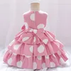 Robes à pois pour filles, tenue princesse de mariage pour enfants, vêtements de 1er anniversaire, Tutu de fête pour nourrissons, vêtements pour tout-petits